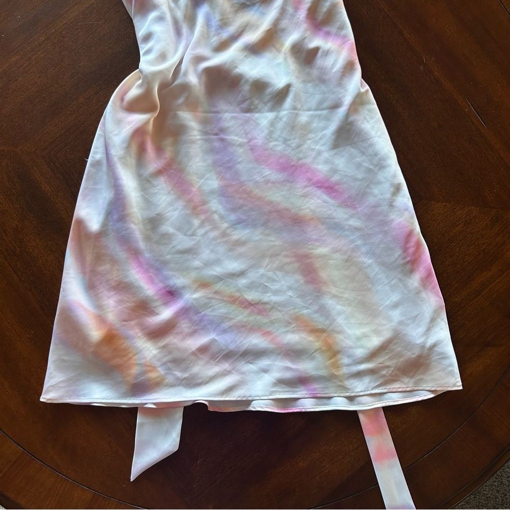 Express Tie Dye Satin Strappy Mini Dress - Picture 4 of 8